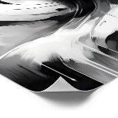 Zwart-wit Abstract vrouwenportret Poster (Hoek)