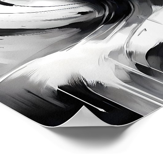 Zwart-wit Abstract vrouwenportret Poster (Hoek)