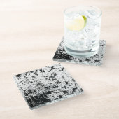 Zwart-wit Abstract vuil "wolken" formatie Glazen Onderzetter (Schuin)