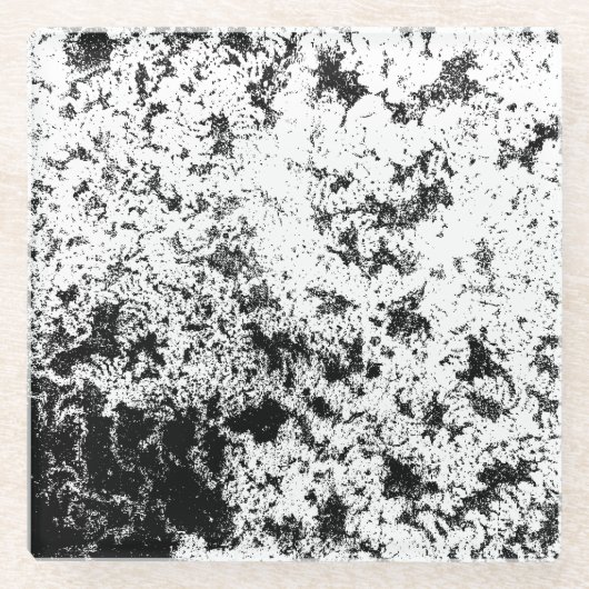 Zwart-wit Abstract vuil "wolken" formatie Glazen Onderzetter (Voorkant)