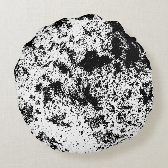 Zwart-wit Abstract vuil "wolken" formatie Rond Kussen (Achterkant)