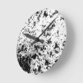 Zwart-wit Abstract vuil "wolken" formatie Ronde Klok (Hoek)