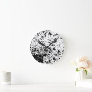 Zwart-wit Abstract vuil "wolken" formatie Ronde Klok