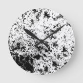 Zwart-wit Abstract vuil "wolken" formatie Ronde Klok (Voorkant)