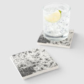 Zwart-wit Abstract vuil "wolken" formatie Stenen Onderzetter (Zijkant)