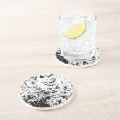 Zwart-wit Abstract vuil "wolken" formatie Zandsteen Onderzetter (Zijkant)