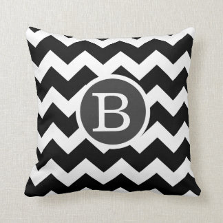 Zwart-wit abstract zigzag chevron kussensloop kussen