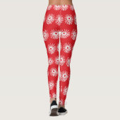 Zwart wit, abstracte bloementextuur. leggings (Achterkant)