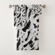Zwart-wit Abstracte Brushstrokes Art
