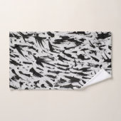 Zwart-wit Abstracte Brushstrokes Art Bad Handdoek (Handdoek)