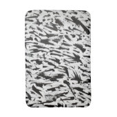 Zwart-wit Abstracte Brushstrokes Art Badmat (Voorkant Verticaal)