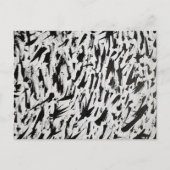 Zwart-wit Abstracte Brushstrokes Art Briefkaart (Voorkant)