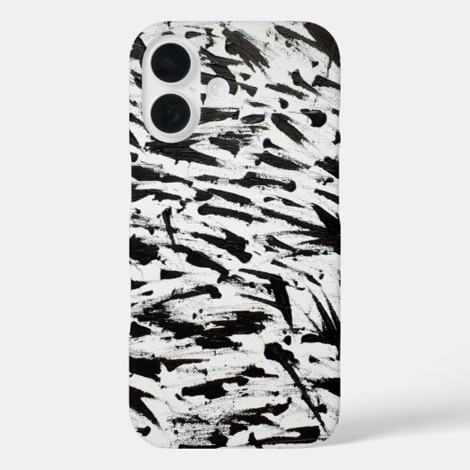 Zwart-wit Abstracte Brushstrokes Art Case-Mate iPhone Case (Achterkant)