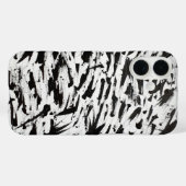 Zwart-wit Abstracte Brushstrokes Art Case-Mate iPhone Case (Achterkant (horizontaal))