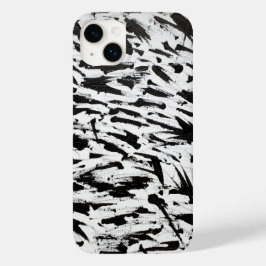 Zwart-wit Abstracte Brushstrokes Art iPhone 16 Hoesje