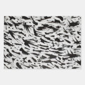 Zwart-wit Abstracte Brushstrokes Art Inpakpapier Vel (Voorkant)