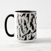 Zwart-wit Abstracte Brushstrokes Art Mok (Links)