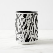 Zwart-wit Abstracte Brushstrokes Art Mok (Midden)