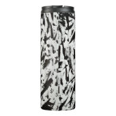 Zwart-wit Abstracte Brushstrokes Art Thermosbeker (Achterkant)