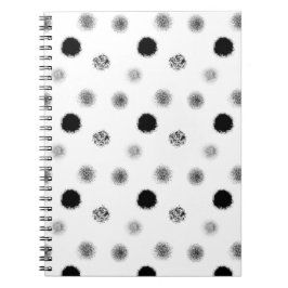 Zwart-wit Abstracte cirkel Patroon Notitieboek