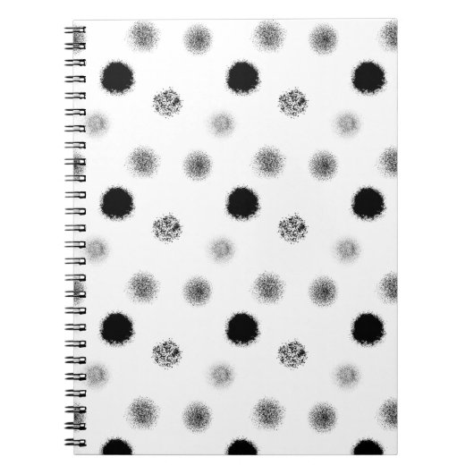 Zwart-wit Abstracte cirkel Patroon Notitieboek (Voorkant)