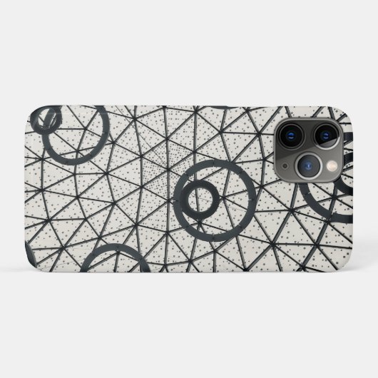 Zwart-wit abstracte cirkels Case-Mate iPhone case (Achterkant (horizontaal))