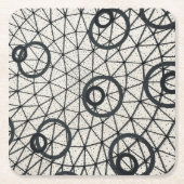 Zwart-wit abstracte cirkels kartonnen onderzetters (Voorkant)