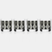 Zwart-wit Abstracte Drinkware Set Whisky Glas (Achterkant)