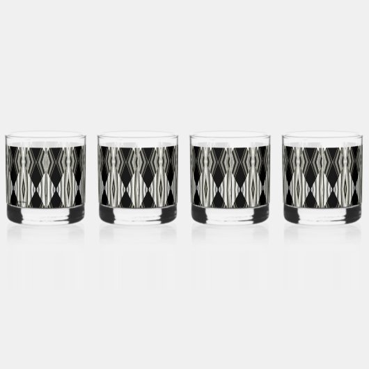 Zwart-wit Abstracte Drinkware Set Whisky Glas (Links)