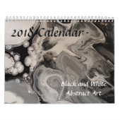 Zwart-wit Abstracte Fluid Art Kalender (Hoes)