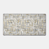 Zwart-wit Abstracte Geometrische Gaming Desk Mat (Voorkant)