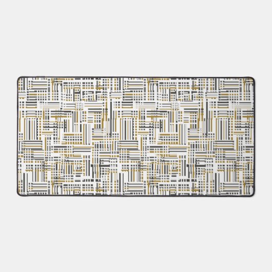 Zwart-wit Abstracte Geometrische Gaming Desk Mat (Voorkant)