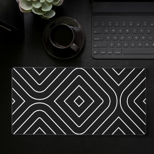 Zwart-wit Abstracte Geometrische Gaming Desk Mat