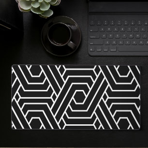 Zwart-wit Abstracte Geometrische Gaming Desk Mat