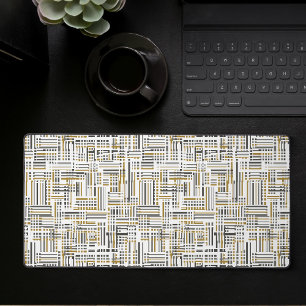 Zwart-wit Abstracte Geometrische Gaming Desk Mat