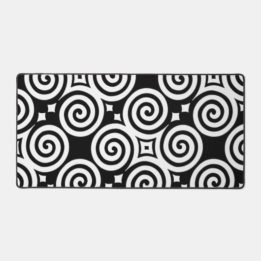 Zwart-wit Abstracte Geometrische Gaming Desk Mat (Voorkant)