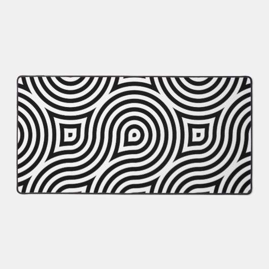Zwart-wit Abstracte Geometrische Gaming Desk Mat (Voorkant)