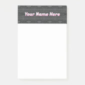 Zwart-wit Abstracte gepersonaliseerde post It Note (Voorkant)