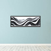 Zwart-wit Abstracte golven Canvas Print (Insitu (Houten vloer))