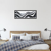 Zwart-wit Abstracte golven Canvas Print (Insitu (Slaapkamer))