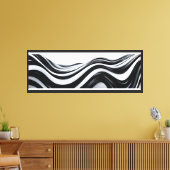 Zwart-wit Abstracte golven Canvas Print (Insitu (Woonkamer))