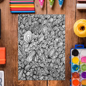 Zwart-wit abstracte handgetekende krabbelkunst poster