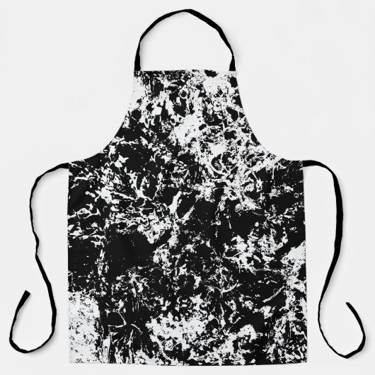 Zwart-wit Abstracte ijsformatie All-Over Schort (Voorkant)