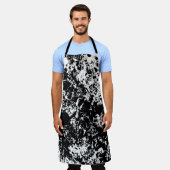 Zwart-wit Abstracte ijsformatie All-Over Schort (Gedragen)