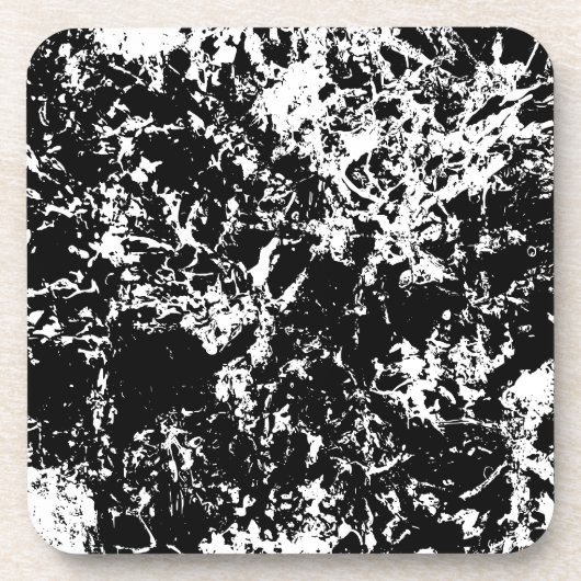 Zwart-wit Abstracte ijsvorming Bier Onderzetter (Voorkant)