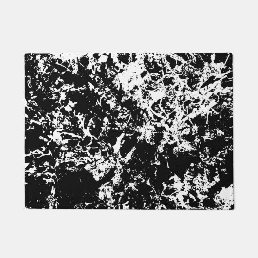 Zwart-wit Abstracte ijsvorming Deurmat (Voorkant)