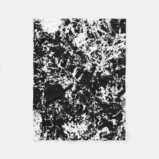 Zwart-wit Abstracte ijsvorming Fleece Deken (Voorkant)