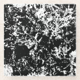 Zwart-wit Abstracte ijsvorming Glazen Onderzetter