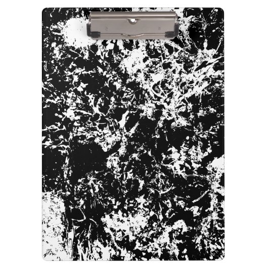 Zwart-wit Abstracte ijsvorming Klembord (Voorkant)