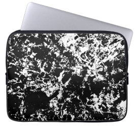 Zwart-wit Abstracte ijsvorming Laptop Sleeve